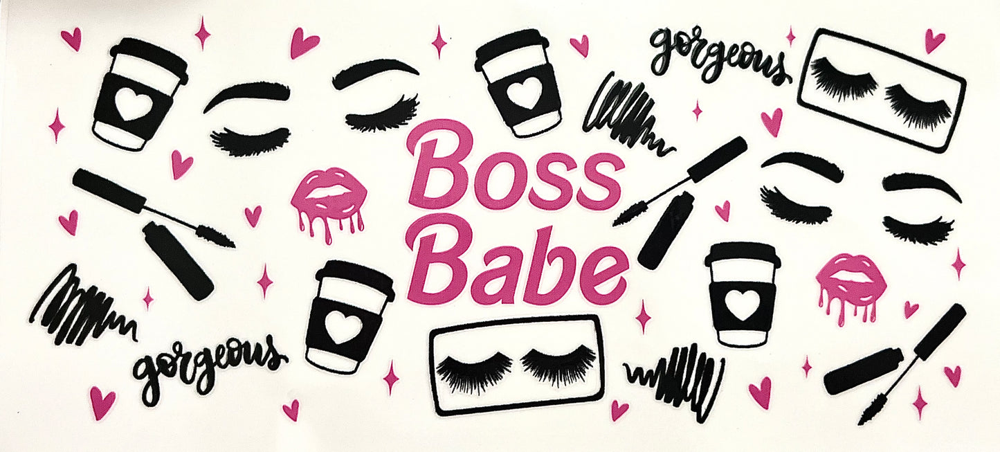 Tall Can Glass Cup "Boss Babe"