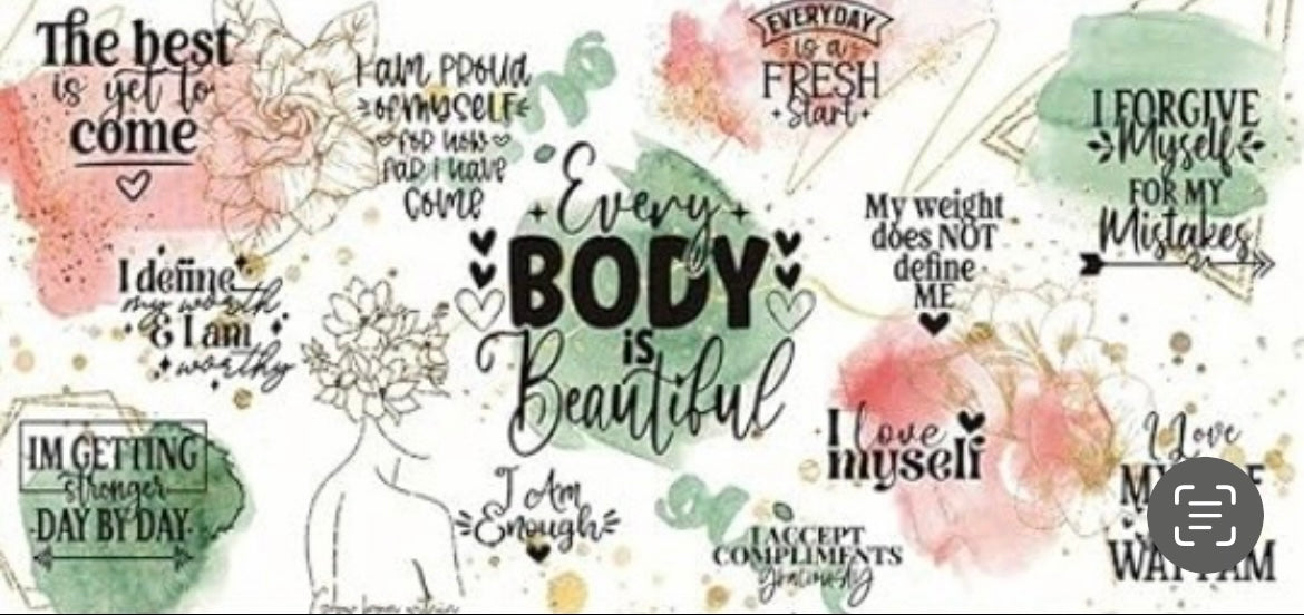 BUNDLE GLASS CUP 16oz. "EVERYBODY IS BEAUTIFUL"