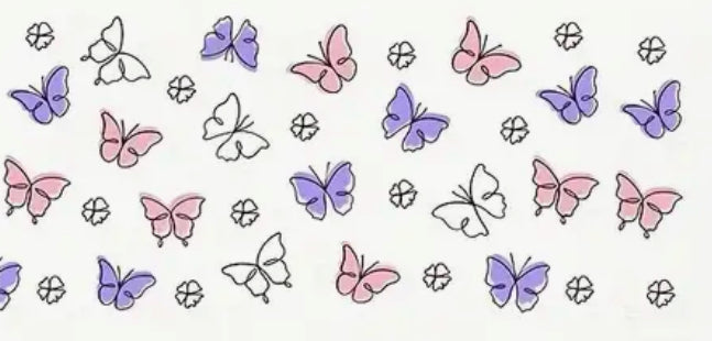 SQUARE GLASS MUG 20oz. “SMALL BUTTERFLY DESIGN”