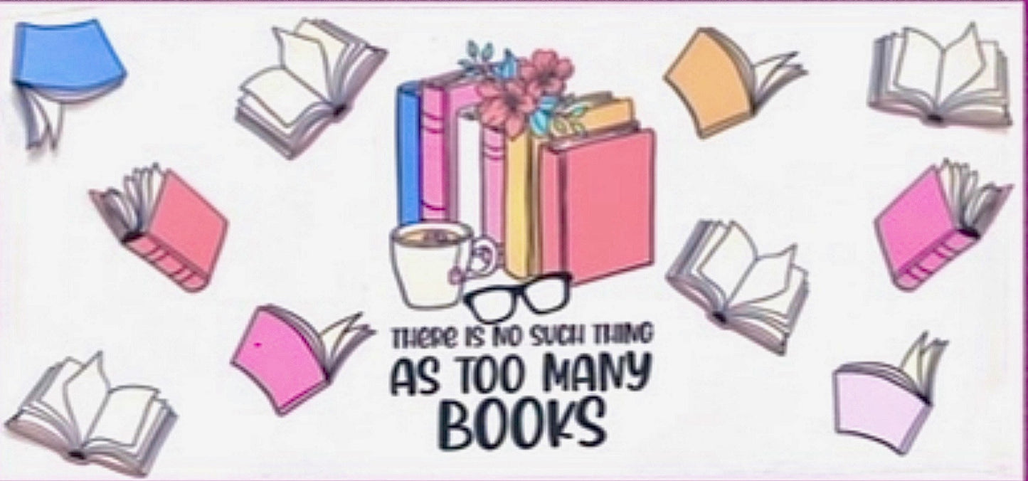 BUNDLE FROSTED GLASS MUG 16oz. "AS TOO MANY BOOKS"