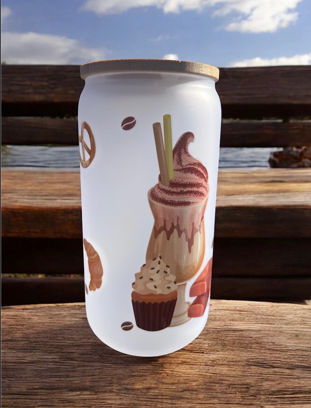 BUNDLE FROSTED GLASS CUP 16oz. "SHAKES & DESERTS"