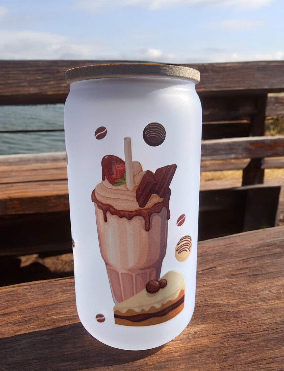 BUNDLE FROSTED GLASS CUP 16oz. "SHAKES & DESERTS"