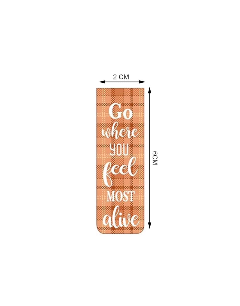 Magnetic Bookmarker Red "Go where you feel most alive"
