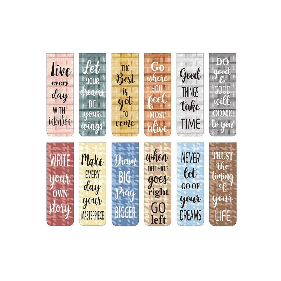 Magnetic Bookmarker Beige "When nothing goes right Go left"
