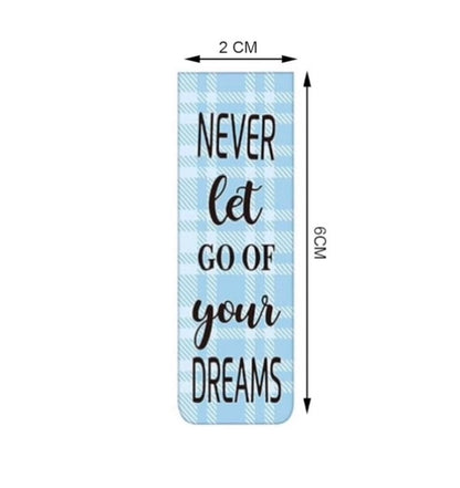 Magnetic  Bookmarker blue “Never let go of your DREAMS”