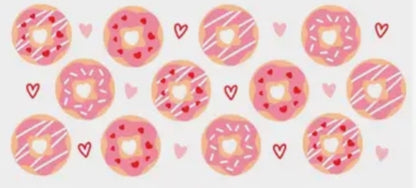 Glass Can Cup 16oz. "Donuts & Hearts"